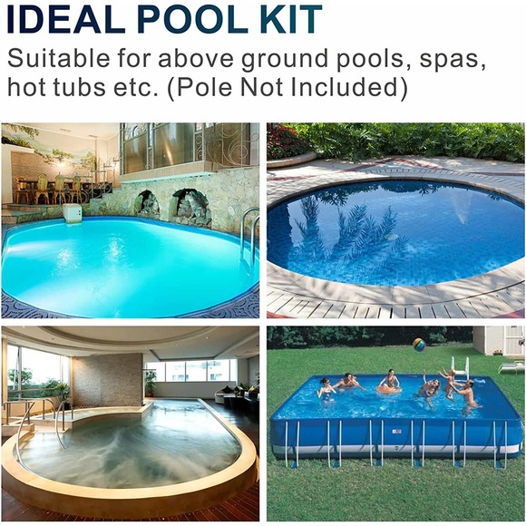 POOLAZA Pool Brush with Pool Skimmer Net Kit, 17.5" - Picture 5 of 5